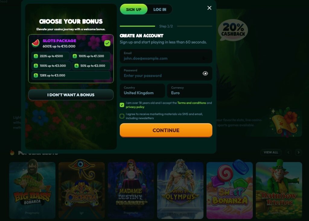 non UK casino bonuses
