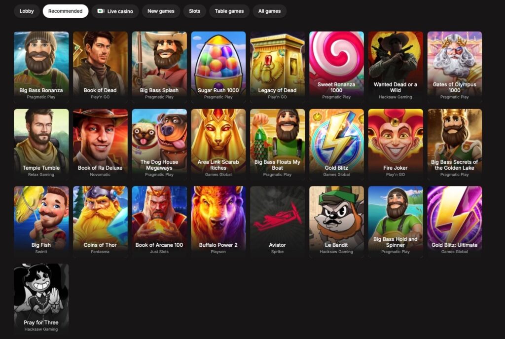 non UK casino games library
